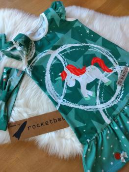 Set Trägerkleid, Sommerhut und Haarband Einhorn Gr. 128