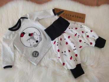 2-teiliges Set aus Langarm-Shirt und Pumphose "Marienkäfer Fuchs" Gr. 56
