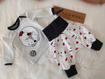 2-teiliges Set aus Langarm-Shirt und Pumphose "Marienkäfer Fuchs" Gr. 56