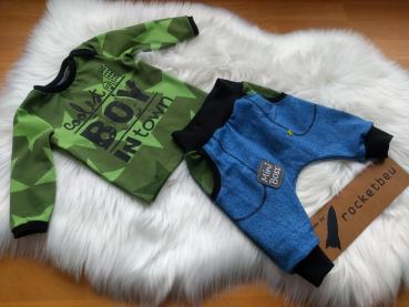 2-teiliges Set aus Langarm-Shirt und Pumphose "Coolest Boy" Gr. 68