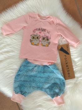 2-teiliges Set aus Langarm-Shirt und Pumphose "Eulen" Gr. 56