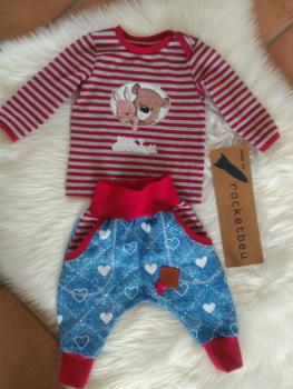 2-teiliges Set aus Langarm-Shirt und Pumphose "Bärchen" Gr. 68