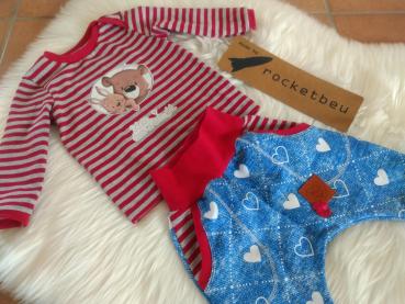 2-teiliges Set aus Langarm-Shirt und Pumphose "Bärchen" Gr. 68