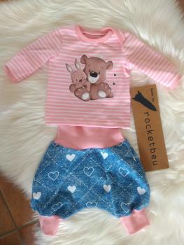 2-teiliges Set aus Langarm-Shirt und Pumphose "Bärchen" Gr. 50