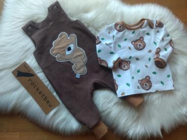 2-teiliges Set aus Strampler und Langarmshirt "Bär" Gr. 68