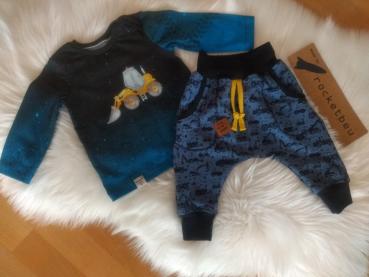2-teiliges Set aus Langarm-Shirt und Pumphose Bagger Gr. 74