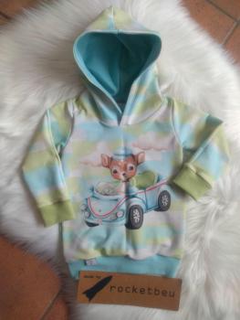 Sweat Hoodie Reh im Auto Gr. 80