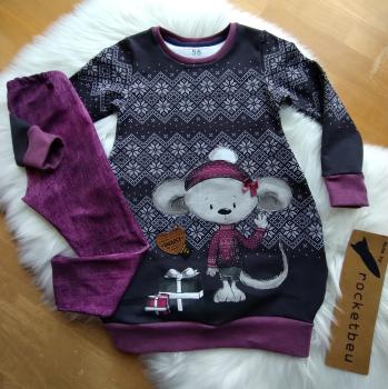 2- teiliges Set aus Ballontunika und Leggings "Wintermaus" Gr. 98