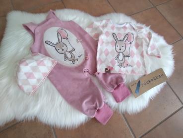 Set Latzhose Langarmshirt Hase Gr. 74