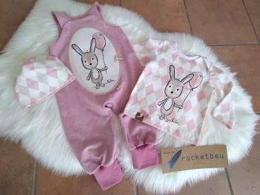 Set Latzhose Langarmshirt Hase Gr. 74