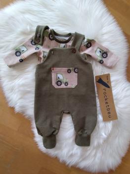 Set Latzhose und Langarmshirt Traktor Gr. 62