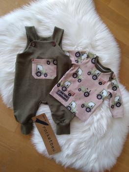 Set Latzhose und Langarmshirt Traktor Gr. 62