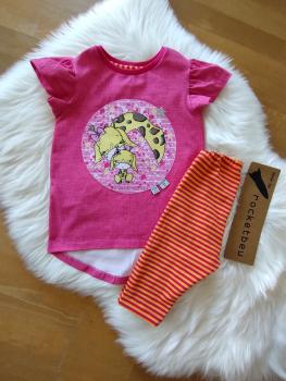 Girly-shirt und Capri-leggings Giraffe Gr. 98
