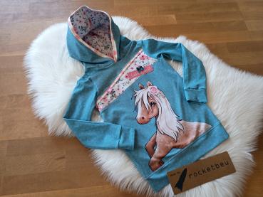 Jersey Hoodie Pferdeliebe Gr. 122
