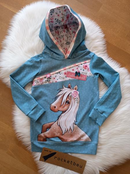 Jersey Hoodie Pferdeliebe Gr. 122