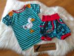 2-teiliges Sommerset aus T-Shirt und kurzer Pumphose "Möve" Gr. 110